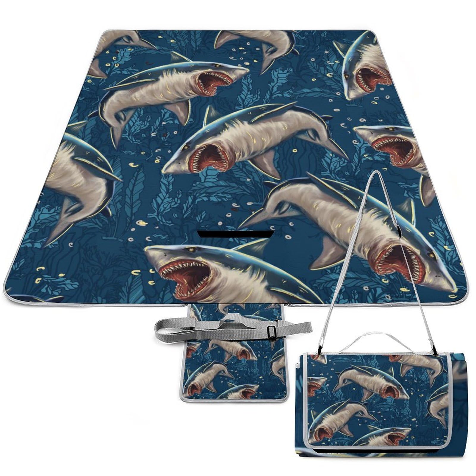 Amazon.co.jp: レジャーシート サメ 凶暴 海草 ピクニックマット 大判